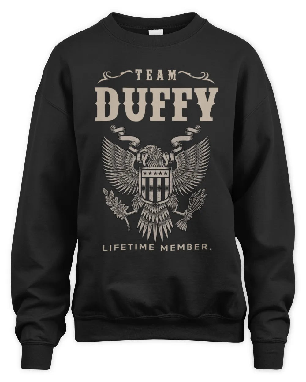 DUFFY TP06-K82 – Personalized Classic Style Apparel “Team NAME Lifetime Member” - Unisex Sweatshirt - Black