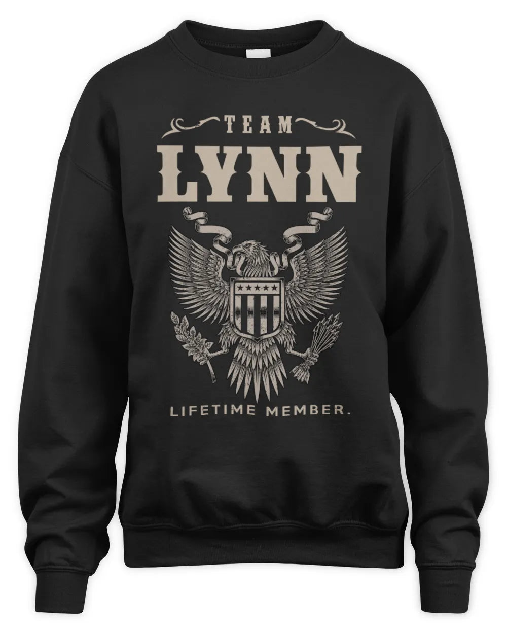 LYNN TP06-K82 – Personalized Classic Style Apparel “Team NAME Lifetime Member” - Unisex Sweatshirt - Black
