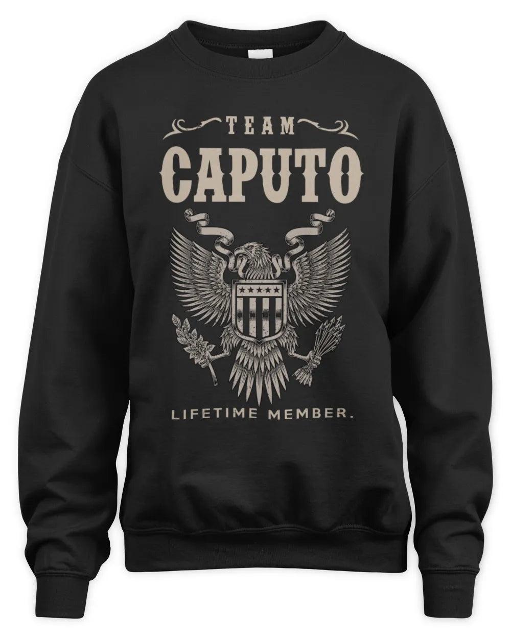 CAPUTO TP06-K82 – Personalized Classic Style Apparel “Team NAME Lifetime Member” - Unisex Sweatshirt - Black