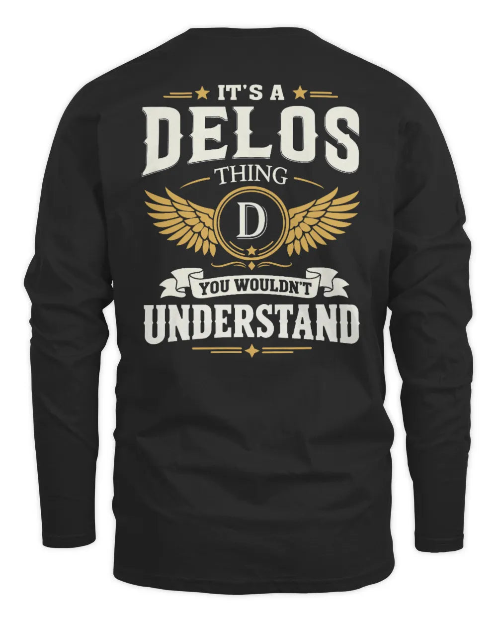 DELOS KT06-M008 It’s a [NAME] Thing – You Wouldn’t Understand | Personalized Vintage T-Shirt - Men's Long Sleeved T-Shirt - Black