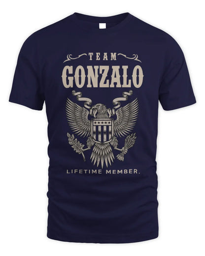 GONZALO TP06-K82 – Personalized Classic Style Apparel “Team NAME Lifetime Member” - Unisex Standard T-Shirt - Navy