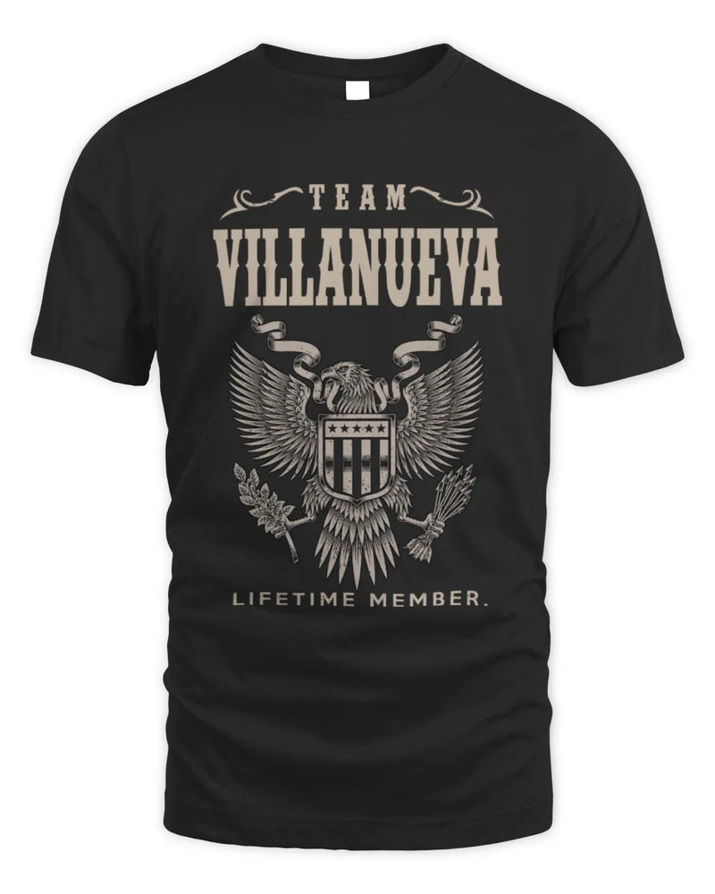 VILLANUEVA TP06-K82 – Personalized Classic Style Apparel “Team NAME Lifetime Member” - Unisex Standard T-Shirt - Black