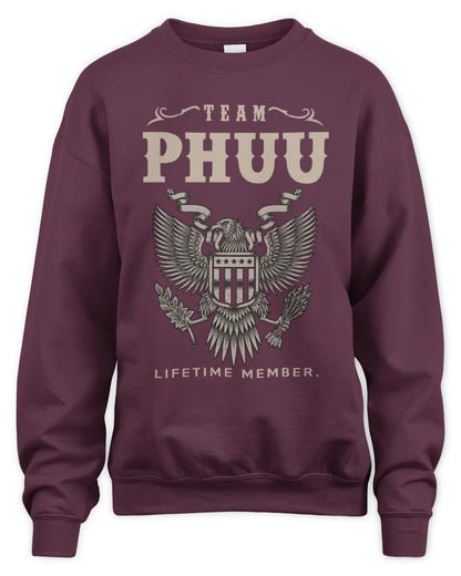 PHUU TP06-K82 – Personalized Classic Style Apparel “Team NAME Lifetime Member” - Unisex Sweatshirt - Maroon