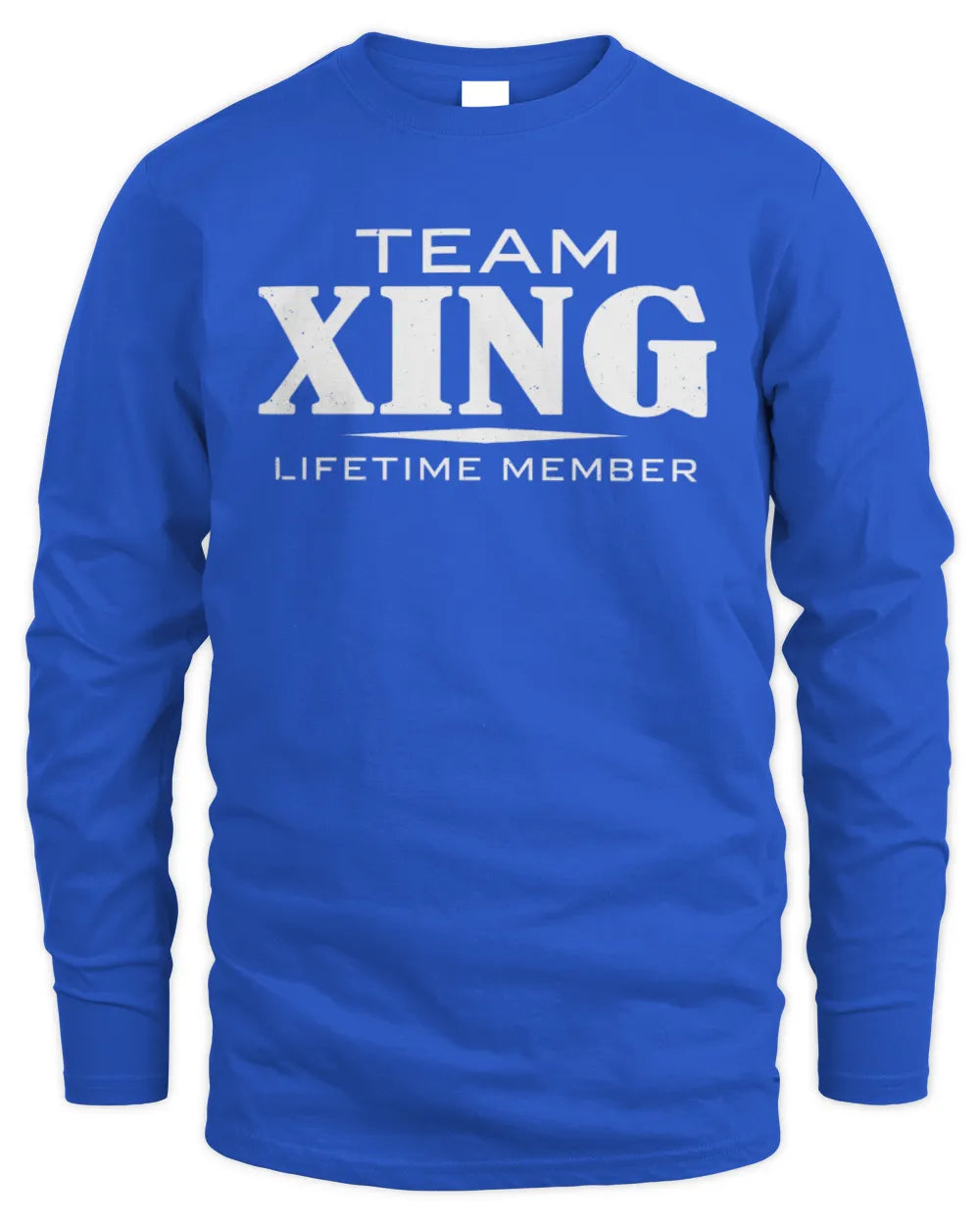 XING BL62-K4-128 - Personalized “Team NAME Lifetime Member” - Men's Long Sleeved T-Shirt - Royal