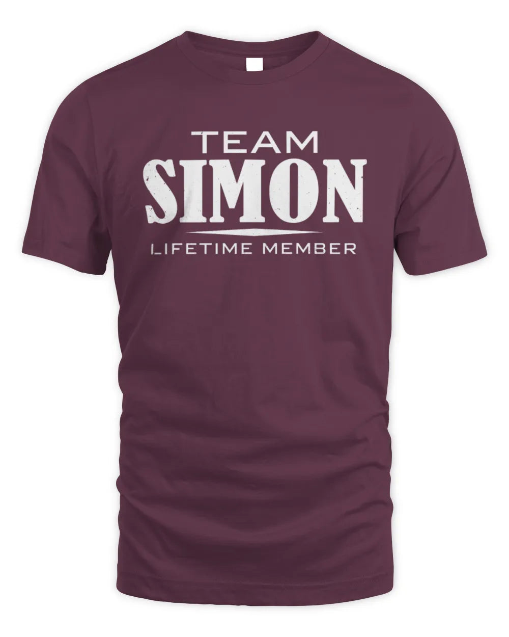 SIMON BL62-K4-128 - Personalized “Team NAME Lifetime Member” - Unisex Standard T-Shirt - Maroon