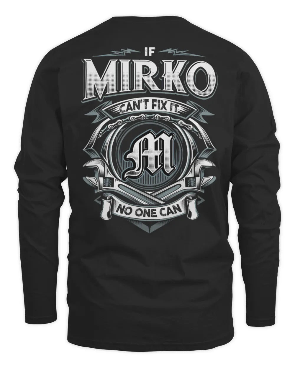MIRKO AP81-K4-626 - Personalized Ahmed Quote Apparel “If Ahmed Can't Fix It, No One Can” - Men's Long Sleeved T-Shirt - Black