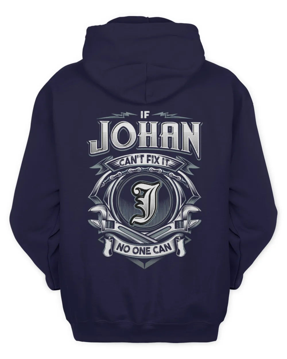 JOHAN AP81-K4-626 - Personalized Ahmed Quote Apparel “If Ahmed Can't Fix It, No One Can” - Unisex Hoodie - Navy