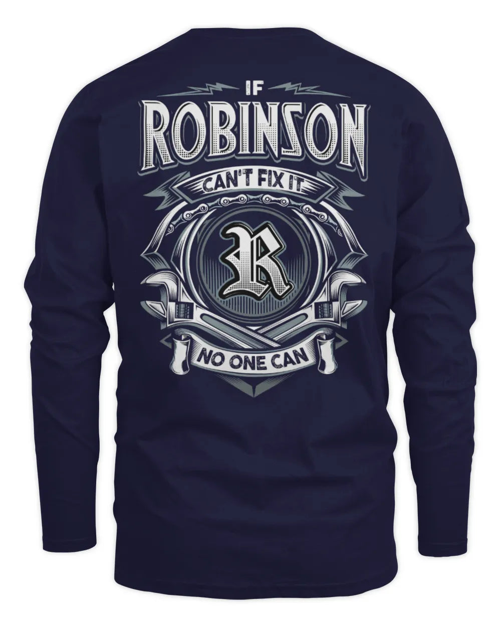 ROBINSON AP81-K4-626 - Personalized Ahmed Quote Apparel “If Ahmed Can't Fix It, No One Can” - Men's Long Sleeved T-Shirt - Navy