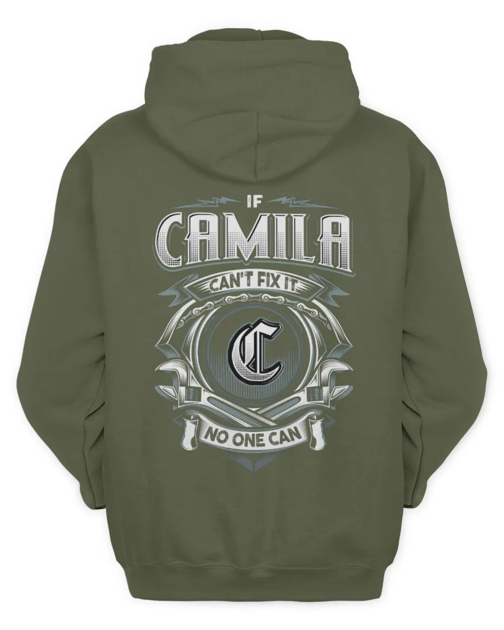 CAMILA AP81-K4-626 - Personalized Ahmed Quote Apparel “If Ahmed Can't Fix It, No One Can” - Unisex Hoodie - Military Green