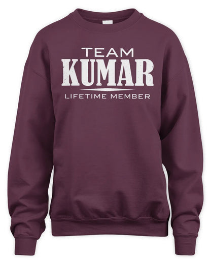 KUMAR BL62-K4-128 - Personalized “Team NAME Lifetime Member” - Unisex Sweatshirt - Maroon