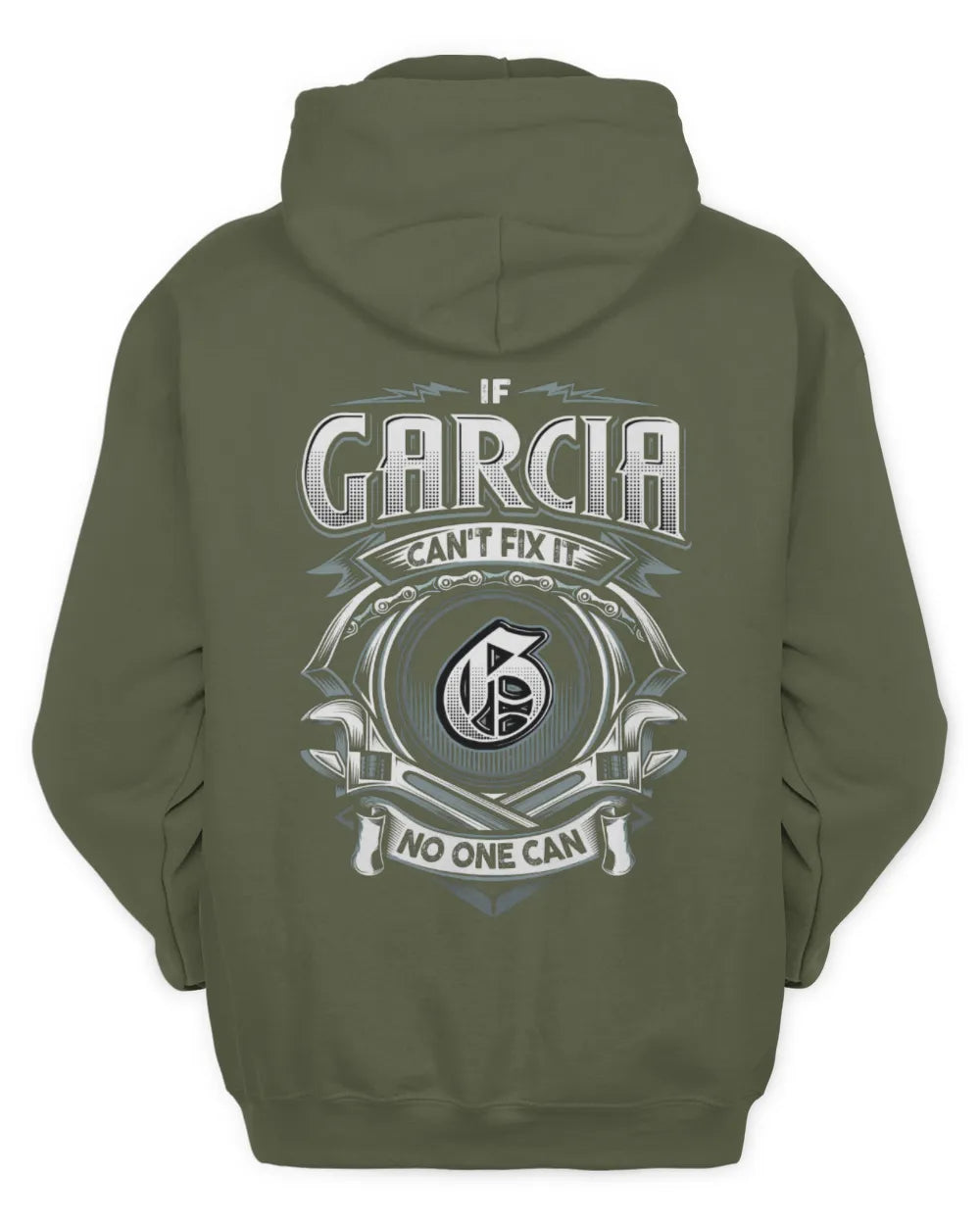 GARCIA AP81-K4-626 - Personalized Ahmed Quote Apparel “If Ahmed Can't Fix It, No One Can” - Unisex Hoodie - Military Green