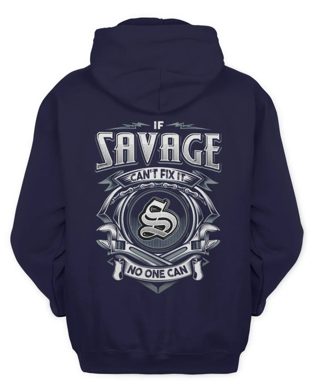SAVAGE AP81-K4-626 - Personalized Ahmed Quote Apparel “If Ahmed Can't Fix It, No One Can” - Unisex Hoodie - Navy