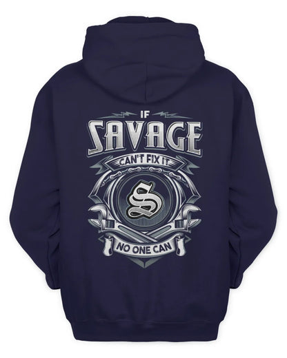 SAVAGE AP81-K4-626 - Personalized Ahmed Quote Apparel “If Ahmed Can't Fix It, No One Can” - Unisex Hoodie - Navy