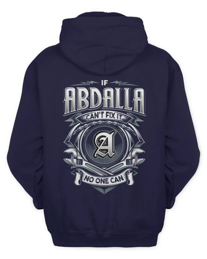 ABDALLA AP81-K4-626 - Personalized Ahmed Quote Apparel “If Ahmed Can't Fix It, No One Can” - Unisex Hoodie - Navy