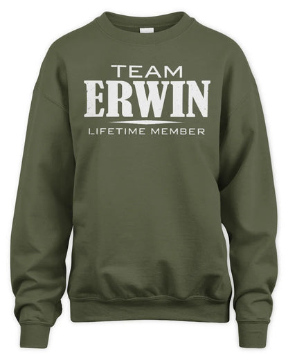 ERWIN BL62-K4-128 - Personalized “Team NAME Lifetime Member” - Unisex Sweatshirt - Military Green