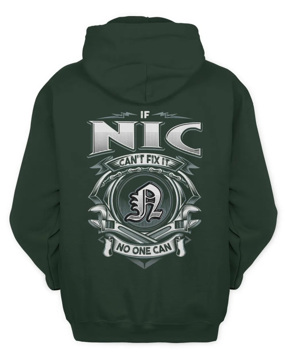 NIC AP81-K4-626 - Personalized Ahmed Quote Apparel “If Ahmed Can't Fix It, No One Can” - Unisex Hoodie - Forest Green