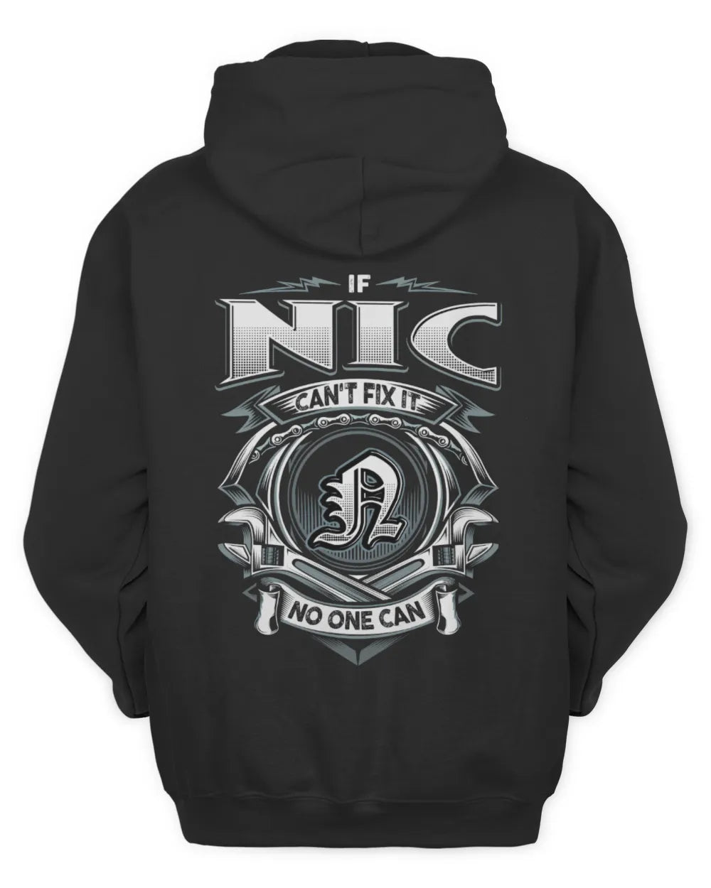 NIC AP81-K4-626 - Personalized Ahmed Quote Apparel “If Ahmed Can't Fix It, No One Can” - Unisex Hoodie - Black