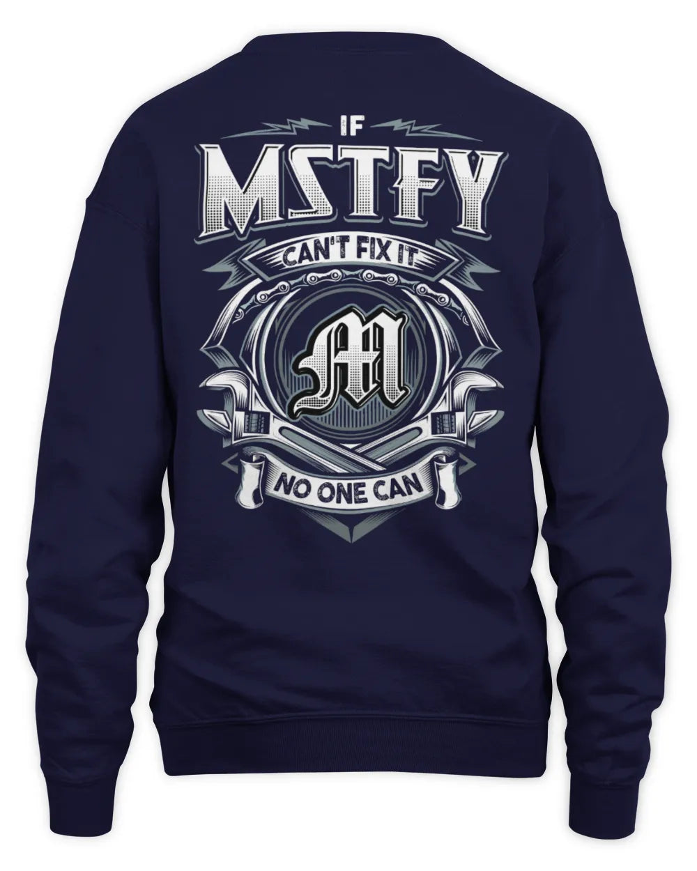 MSTFY AP81-K4-626 - Personalized Ahmed Quote Apparel “If Ahmed Can't Fix It, No One Can” - Unisex Sweatshirt - Navy