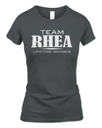 RHEA BL62-K4-128 - Personalized “Team NAME Lifetime Member” - Women's Standard T-Shirt - Charcoal