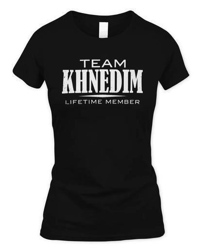 KHNEDIM BL62-K4-128 - Personalized “Team NAME Lifetime Member” - Women's Standard T-Shirt - Black