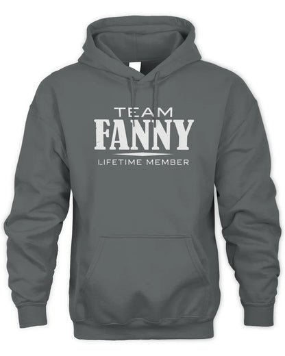 FANNY BL62-K4-128 - Personalized “Team NAME Lifetime Member” - Unisex Hoodie - Charcoal