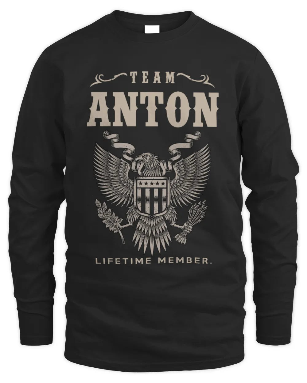 ANTON TP06-K82 – Personalized Classic Style Apparel “Team NAME Lifetime Member” - Men's Long Sleeved T-Shirt - Black