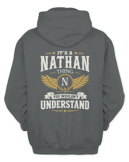 NATHAN KT06-M008 It’s a [NAME] Thing – You Wouldn’t Understand | Personalized Vintage T-Shirt - Unisex Hoodie - Charcoal