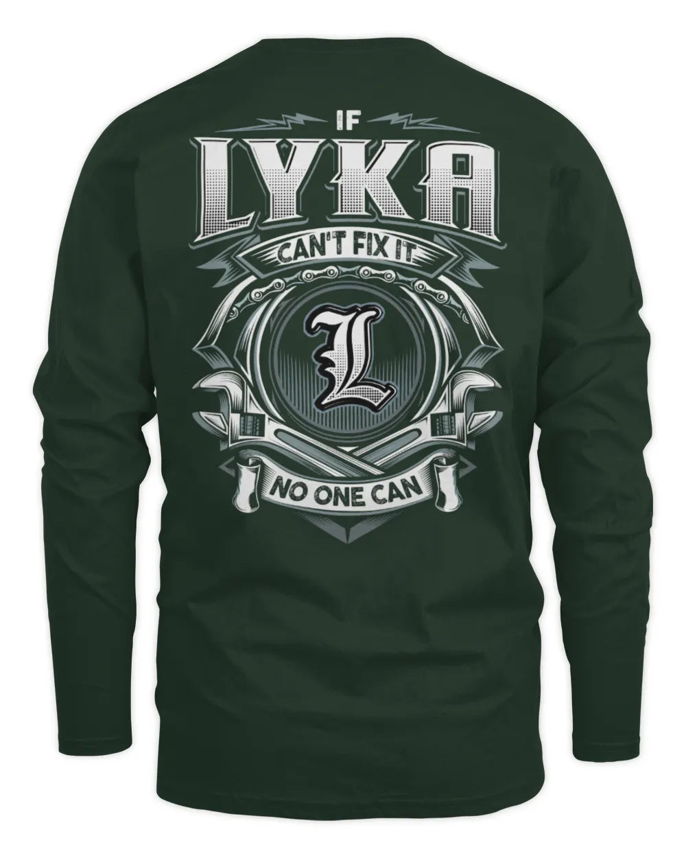 LYKA AP81-K4-626 - Personalized Ahmed Quote Apparel “If Ahmed Can't Fix It, No One Can” - Men's Long Sleeved T-Shirt - Forest Green