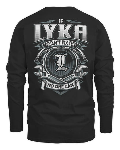 LYKA AP81-K4-626 - Personalized Ahmed Quote Apparel “If Ahmed Can't Fix It, No One Can” - Men's Long Sleeved T-Shirt - Black