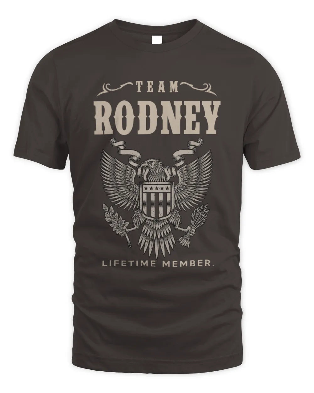 RODNEY TP06-K82 – Personalized Classic Style Apparel “Team NAME Lifetime Member” - Unisex Standard T-Shirt - Dark Chocolate