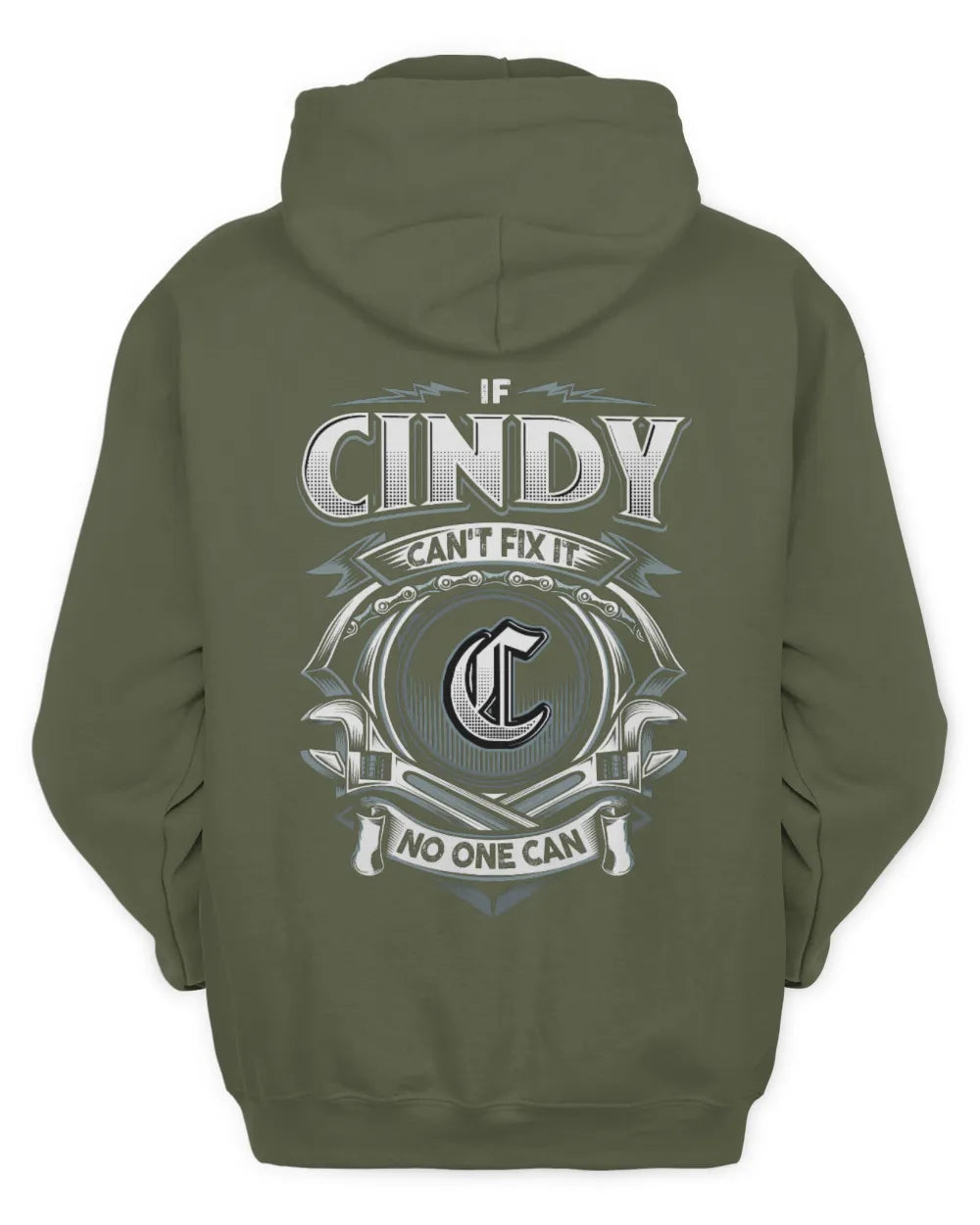 CINDY AP81-K4-626 - Personalized Ahmed Quote Apparel “If Ahmed Can't Fix It, No One Can” - Unisex Hoodie - Military Green