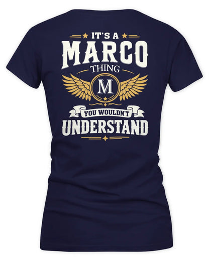 MARCO KT06-M008 It’s a [NAME] Thing – You Wouldn’t Understand | Personalized Vintage T-Shirt - Women's V-Neck T-Shirt - Navy