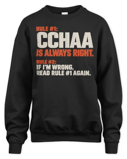 CCHAA NP1-H006 
Always Right Personalized Name T-Shirt – Funny Custom Name Shirt - Unisex Sweatshirt - Black