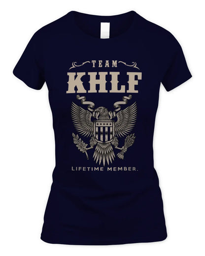 KHLF TP06-K82 – Personalized Classic Style Apparel “Team NAME Lifetime Member” - Women's Standard T-Shirt - Navy