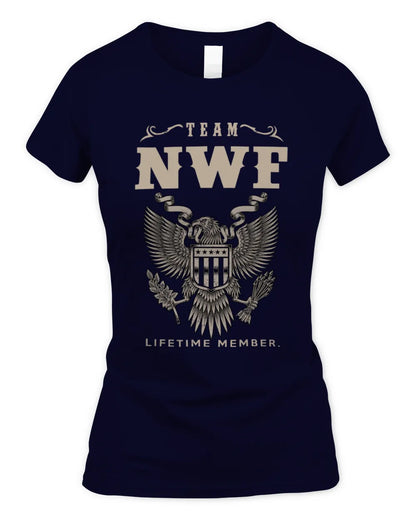 NWF TP06-K82 – Personalized Classic Style Apparel “Team NAME Lifetime Member” - Women's Standard T-Shirt - Navy