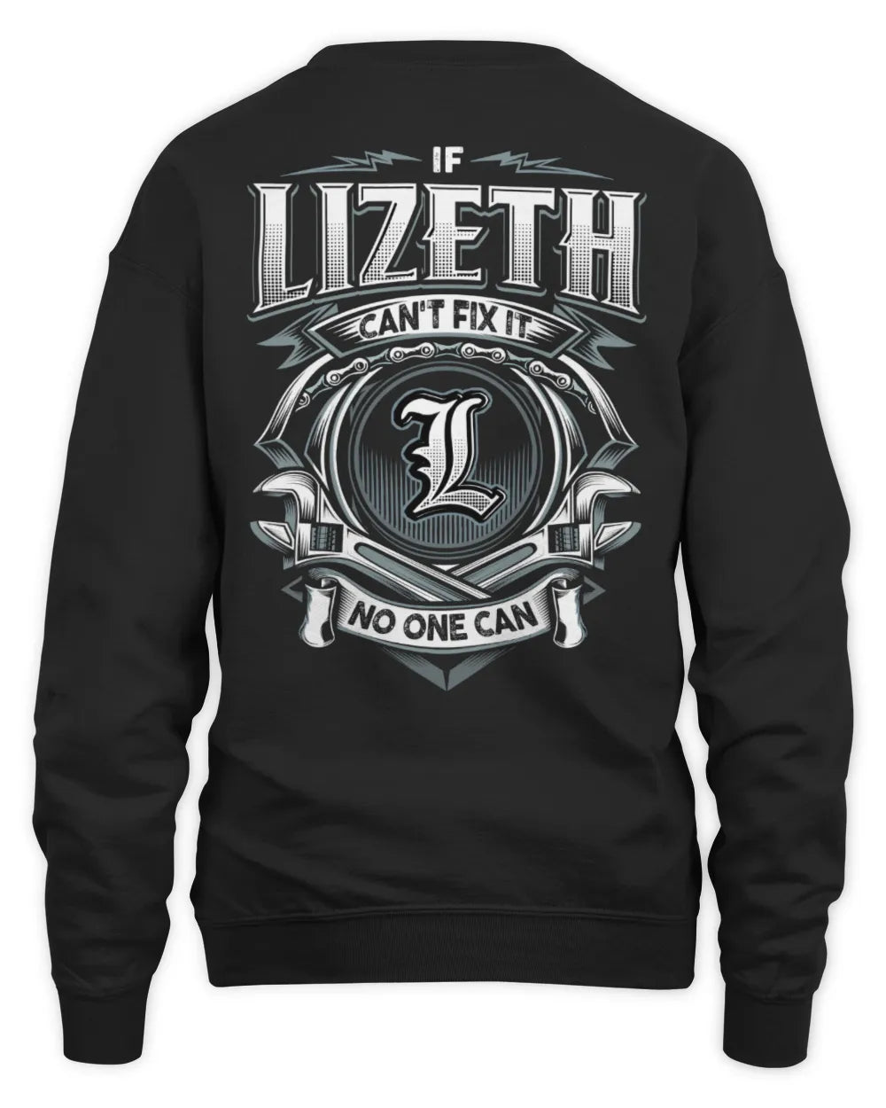 LIZETH AP81-K4-626 - Personalized Ahmed Quote Apparel “If Ahmed Can't Fix It, No One Can” - Unisex Sweatshirt - Black