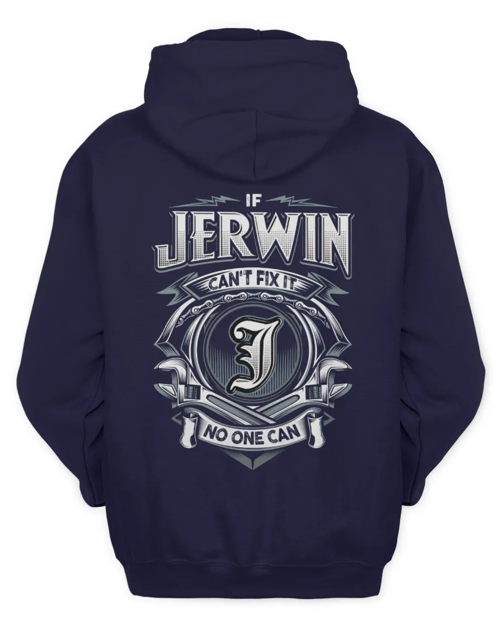 JERWIN AP81-K4-626 - Personalized Ahmed Quote Apparel “If Ahmed Can't Fix It, No One Can” - Unisex Hoodie - Navy