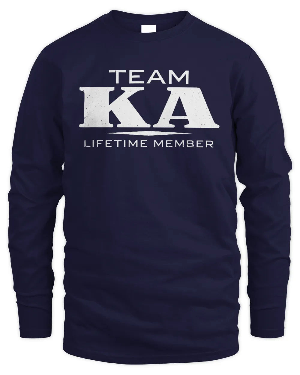 KA BL62-K4-128 - Personalized “Team NAME Lifetime Member” - Men's Long Sleeved T-Shirt - Navy