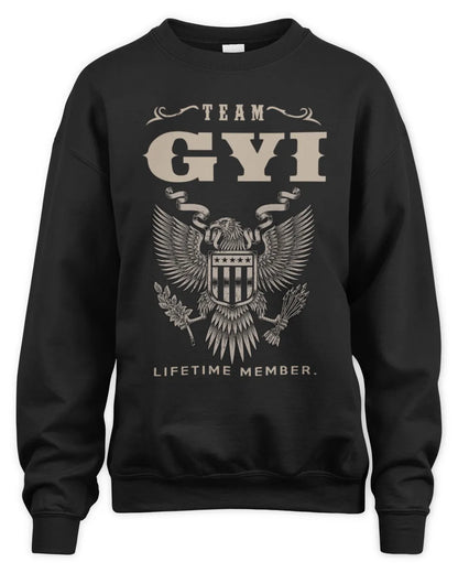 GYI TP06-K82 – Personalized Classic Style Apparel “Team NAME Lifetime Member” - Unisex Sweatshirt - Black