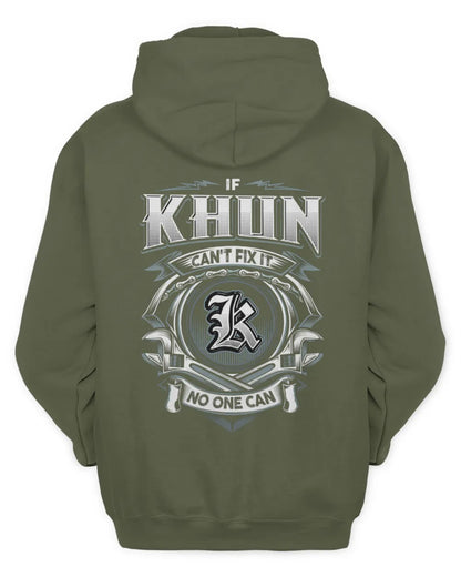 KHUN AP81-K4-626 - Personalized Ahmed Quote Apparel “If Ahmed Can't Fix It, No One Can” - Unisex Hoodie - Military Green