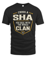 SHA NT1-K008 Cross A/An NAME, You Deal With the Whole Clan | Personalized Vintage T-Shirt - Unisex Standard T-Shirt - Black