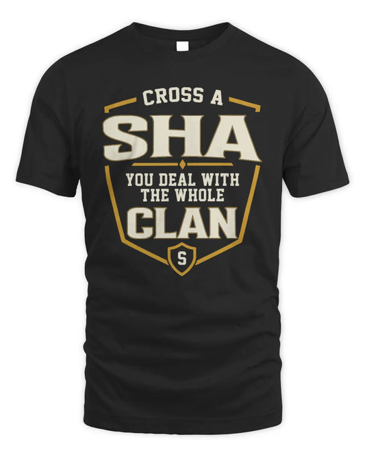 SHA NT1-K008 Cross A/An NAME, You Deal With the Whole Clan | Personalized Vintage T-Shirt - Unisex Standard T-Shirt - Black