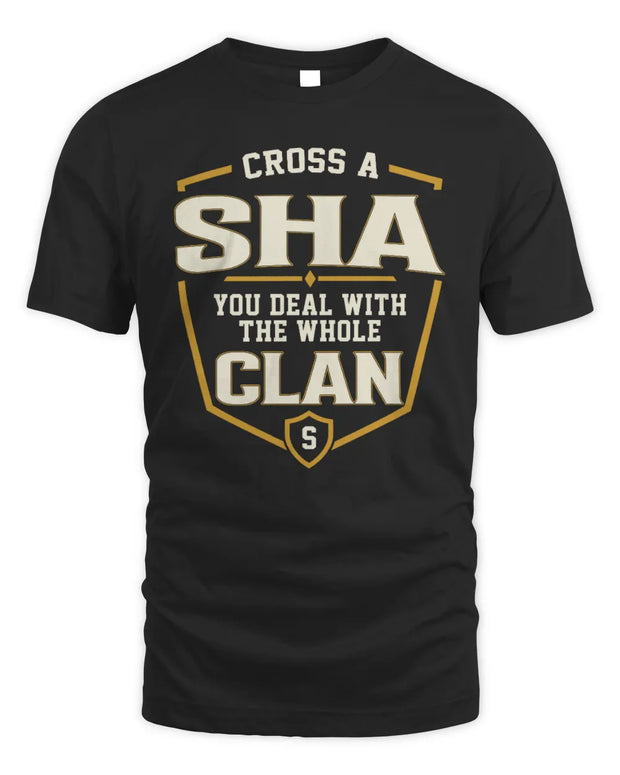 SHA NT1-K008 Cross A/An NAME, You Deal With the Whole Clan | Personalized Vintage T-Shirt