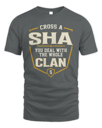 SHA NT1-K008 Cross A/An NAME, You Deal With the Whole Clan | Personalized Vintage T-Shirt - Unisex Standard T-Shirt - Charcoal