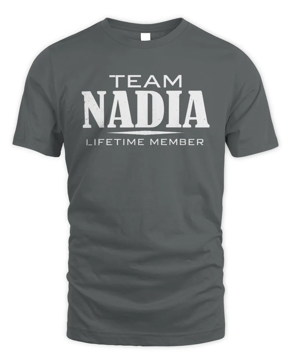 NADIA BL62-K4-128 - Personalized “Team NAME Lifetime Member” - Unisex Standard T-Shirt - Charcoal