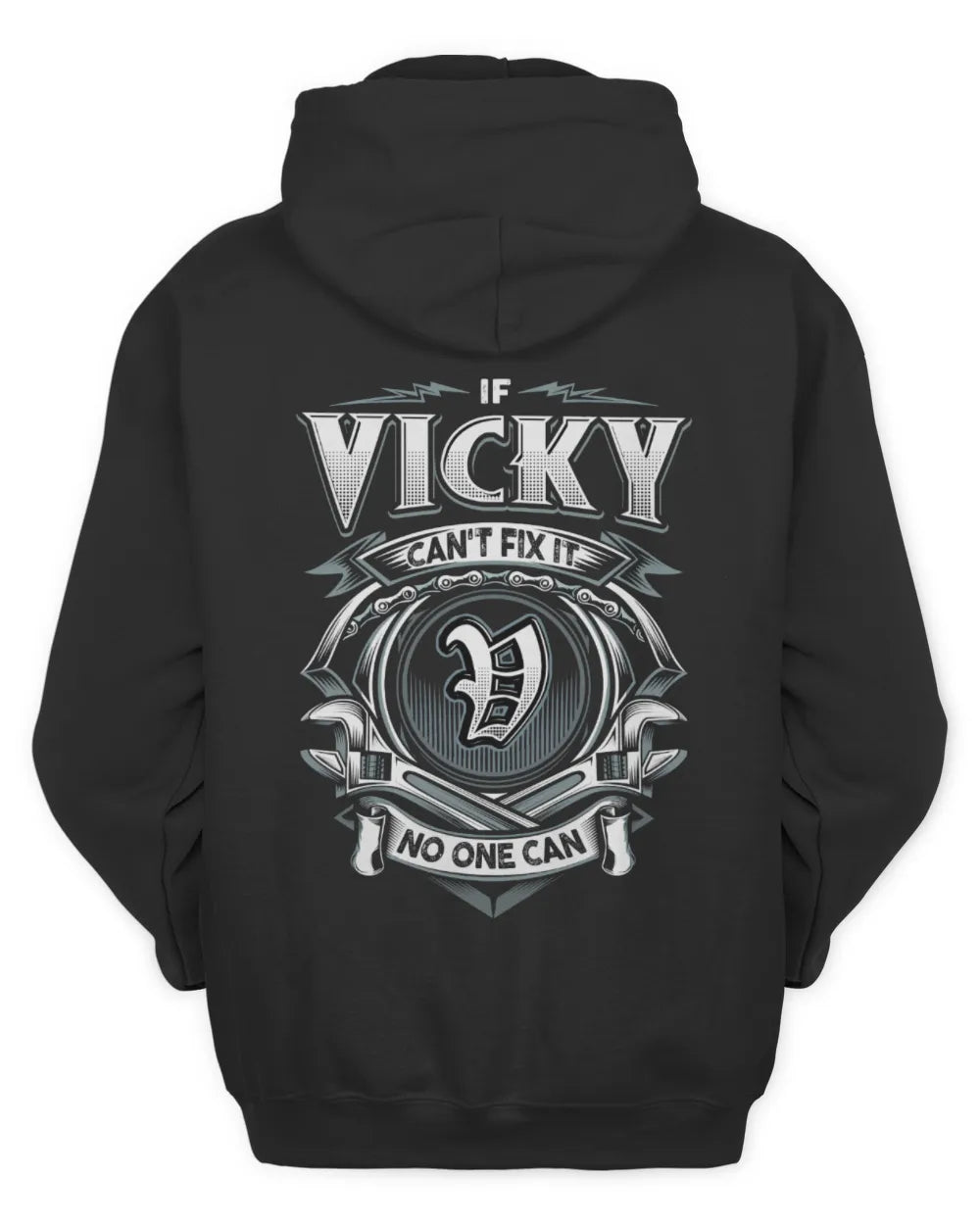 VICKY AP81-K4-626 - Personalized Ahmed Quote Apparel “If Ahmed Can't Fix It, No One Can” - Unisex Hoodie - Black
