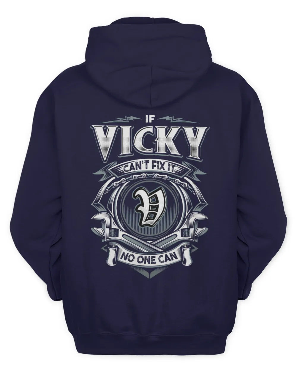 VICKY AP81-K4-626 - Personalized Ahmed Quote Apparel “If Ahmed Can't Fix It, No One Can” - Unisex Hoodie - Navy