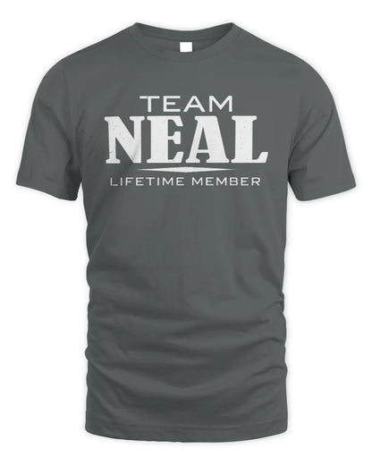 NEAL BL62-K4-128 - Personalized “Team NAME Lifetime Member” - Unisex Standard T-Shirt - Charcoal