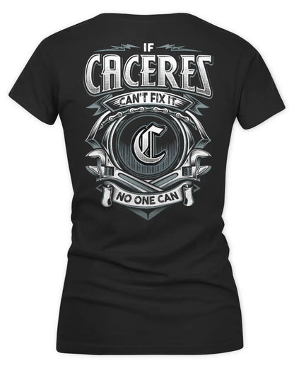 CACERES AP81-K4-626 - Personalized Ahmed Quote Apparel “If Ahmed Can't Fix It, No One Can” - Women's V-Neck T-Shirt - Black