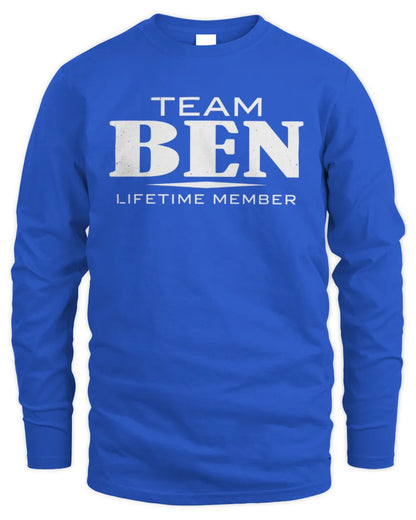 BEN BL62-K4-128 - Personalized “Team NAME Lifetime Member” - Men's Long Sleeved T-Shirt - Royal